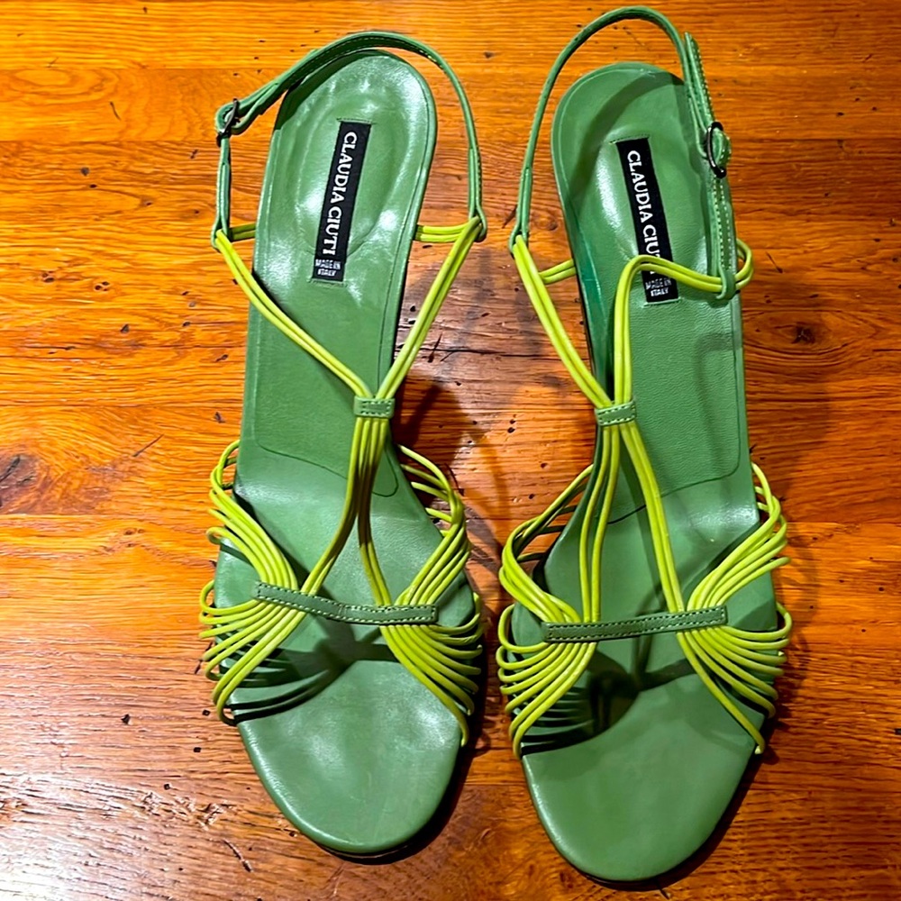 Green with lime green sandals  by Claudia Ciuti (made in Italy)